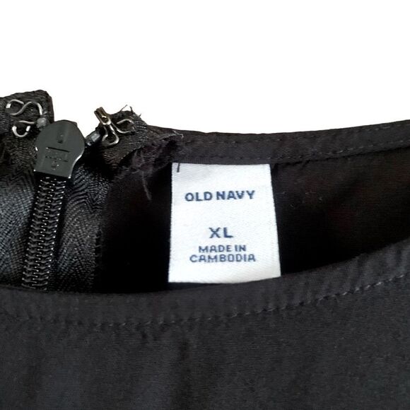 Old Navy Black Long Sleeve Fit & Flare Midi Dress Size XL - Picture 11 of 12